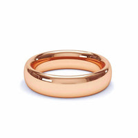 Mezzo anello a fede nuziale da uomo in oro bianco 5mm Antibes Mezzo anello bombato Antibes DCGEMMES Oro rosa 18 carati da 44 a 52