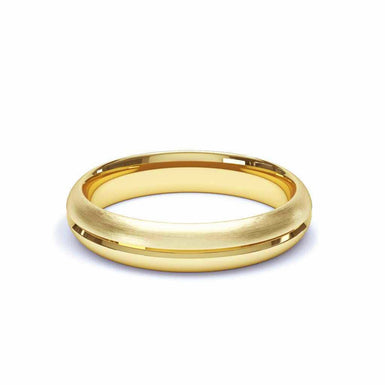 Fede nuziale da uomo in oro rosa 4 mm mezzo braccialetto Aubagne Oro giallo 18 carati / da 44 a 52