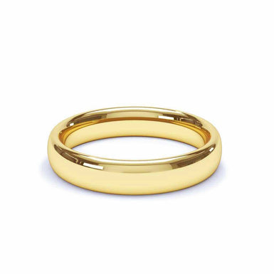 男士黄金结婚戒指半环 4 毫米安提比斯黄金 18 克拉/44 至 52