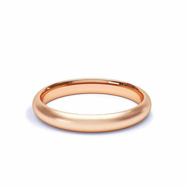 Fede nuziale Monaco satinato cuscino mezzo anello 3mm Oro rosa 18 carati / da 44 a 52