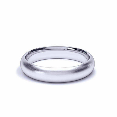Fede nuziale in raso da uomo Monaco cuscino mezzo anello 4mm platino / da 44 a 52
