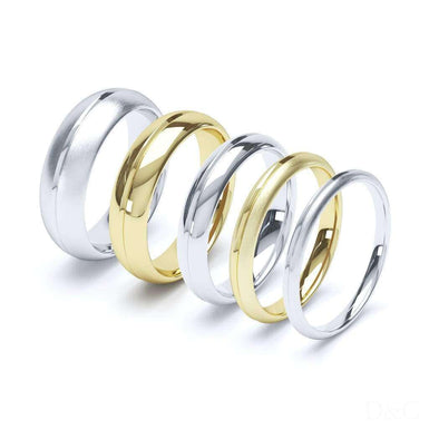 Cojín de medio anillo de alianza de boda de raso Mónaco 4mm