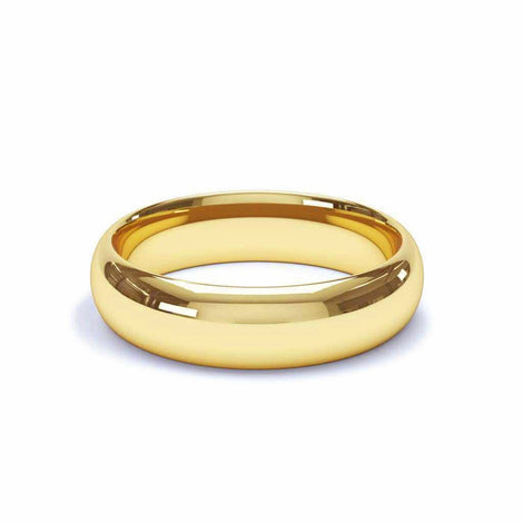 Fede nuziale da uomo in oro mezzo braccialetto 5 mm cuscino Monaco Monaco mezzo braccialetto cuscino DCGEMMES oro giallo 18 carati da 44 a 52