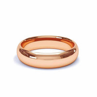 Fede nuziale da uomo in oro mezzo braccialetto 5 mm cuscino Monaco Monaco mezzo braccialetto cuscino DCGEMMES Oro rosa 18 carati da 44 a 52