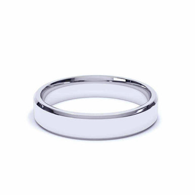 Ramatuelle man's brilliant wedding ring straight cut edges 4mm 18k White Gold / 44 to 52
