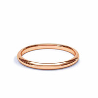 Brillante fede nuziale da donna Monaco cuscino mezzo braccialetto 2mm Monaco cuscino mezzo braccialetto DCGEMMES oro rosa 18 carati da 44 a 52