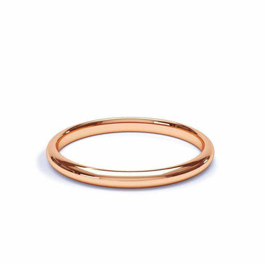 Fede nuziale brillante Monaco cuscino mezzo anello 2mm Oro rosa 18 carati / da 44 a 52