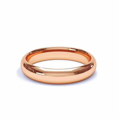 Aliança de casamento brilhante para homens Almofada de meia pulseira de Mônaco 4 mm rosa ouro 18k / 44 a 52