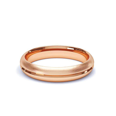 玫瑰金男士结婚戒指 4 毫米半手镯欧巴涅 18 克拉玫瑰金 / 44 至 52