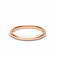 Fede nuziale da donna in raso Monaco cuscino mezzo braccialetto 2mm Monaco cuscino mezzo braccialetto DCGEMMES oro rosa 18 carati da 44 a 52