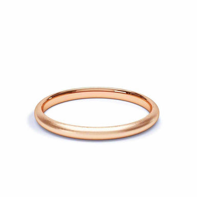 Fede nuziale in raso per donna Monaco cuscino mezzo anello 2mm Oro rosa 18 carati / da 44 a 52