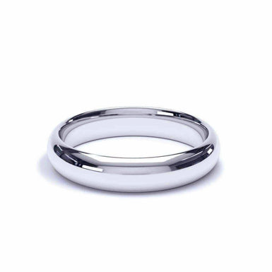 Fede nuziale brillante per uomo Monaco cuscino mezzo anello 4mm platino / da 44 a 52