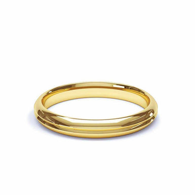 Fede nuziale da uomo in oro giallo 3 mm mezzo braccialetto rigido Aubagne Oro giallo 18 carati / da 44 a 52