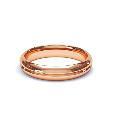 Aliança de ouro rosa masculina 4 mm meia pulseira Aubagne 18 quilates Ouro rosa / 44 a 52
