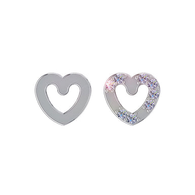 Boucles d'oreilles en or avec diamants Celia H / VS / Or Blanc 18 carats