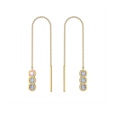 Boucles d'oreilles en or avec diamants Dania H / VS / Or Jaune 18 carats