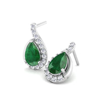 Stella 1.00 carat pear emerald earrings Stella pear emerald earrings DCGEMMES