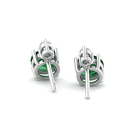 Pia round emeralds and round diamonds 1.15 carat earrings Pia round emeralds and round diamonds earrings DCGEMMES
