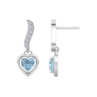 Kiara aquamarine heart and round diamond earrings 0.54 carat Kiara aquamarine heart and round diamond earrings DCGEMMES