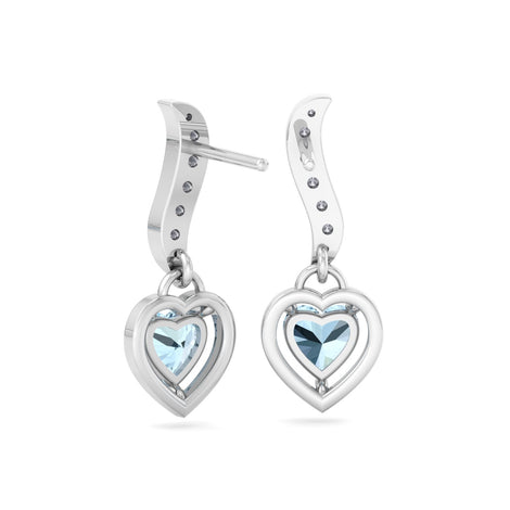 Kiara aquamarine heart and round diamond earrings 1.14 carat Kiara aquamarine heart and round diamond earrings DCGEMMES