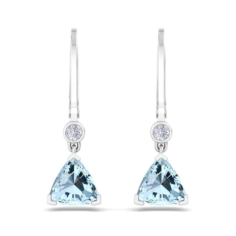 Aria pear aquamarine and round diamond earrings 0.80 carat Aria pear aquamarine and round diamond earrings DCGEMMES