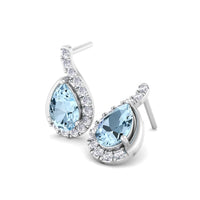 Stella 1.30 carat pear aquamarine and round diamond earrings Stella pear aquamarine and round diamond earrings DCGEMMES