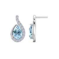 Stella 1.30 carat pear aquamarine and round diamond earrings Stella pear aquamarine and round diamond earrings DCGEMMES
