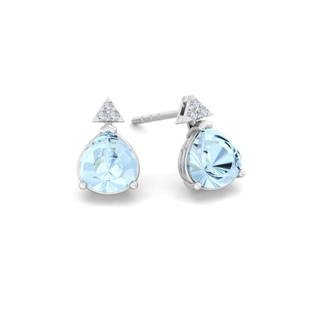 Barbara aquamarine pear and round diamond earrings 2.05 carats Barbara aquamarine pear and round diamond earrings DCGEMMES 18 carat White Gold