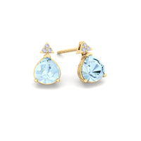Barbara aquamarine pear and round diamond earrings 2.05 carats Barbara aquamarine pear and round diamond earrings DCGEMMES 18 carat Yellow Gold