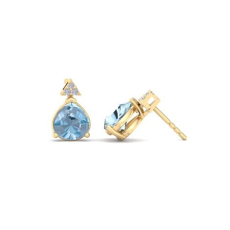 Barbara 2.05 carat pear aquamarine and round diamond earrings Barbara pear aquamarine and round diamond earrings DCGEMMES