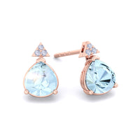 Barbara aquamarine pear and round diamond earrings 2.05 carats Barbara aquamarine pear and round diamond earrings DCGEMMES 18 carat Rose Gold