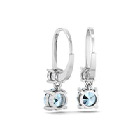 Perla 0.90 carat round aquamarine and round diamond earrings Perla round aquamarine and round diamond earrings DCGEMMES