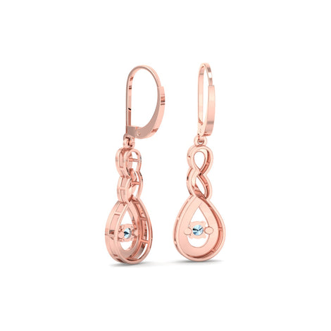 0.90 carat Rosa round aquamarine and round diamond earrings Rosa round aquamarine and round diamond earrings DCGEMMES