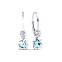 Perla 1.10 carat round aquamarine and round diamond earrings Perla round aquamarine and round diamond earrings DCGEMMES 18 carat White Gold