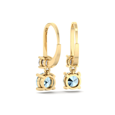 Perla 1.10 carat round aquamarine and round diamond earrings Perla round aquamarine and round diamond earrings DCGEMMES