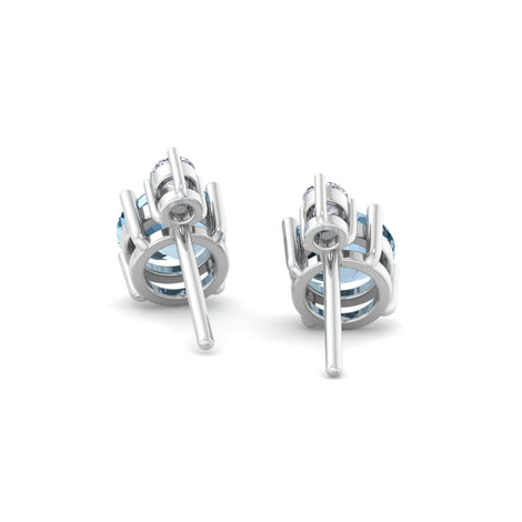 Pia round aquamarine and round diamond earrings 1.15 carat Pia round aquamarine and round diamond earrings DCGEMMES
