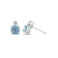 Pia round aquamarine and round diamond earrings 1.15 carat Pia round aquamarine and round diamond earrings DCGEMMES