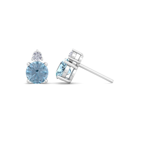 Pia round aquamarine and round diamond earrings 1.55 carat Pia round aquamarine and round diamond earrings DCGEMMES
