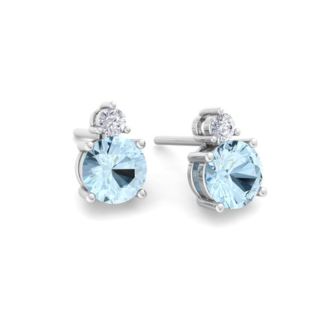 Pia round aquamarine and round diamond earrings 2.15 carats Pia round aquamarine and round diamond earrings DCGEMMES