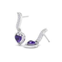 Kiara amethyst heart and round diamond earrings 0.54 carat Kiara amethyst heart and round diamond earrings DCGEMMES