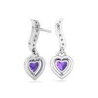 Kiara amethyst heart and round diamond earrings 1.14 carat Kiara amethyst heart and round diamond earrings DCGEMMES