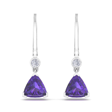 Aria pear amethyst and round diamond 0.80 carat earrings Aria pear amethyst and round diamond earrings DCGEMMES 18 carat White Gold