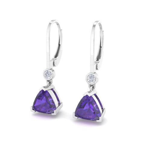 Aria 0.80 carat pear amethyst and round diamond earrings Aria pear amethyst and round diamond earrings DCGEMMES