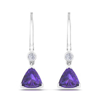 Aria pear amethyst and round diamond 1.20 carat earrings Aria pear amethyst and round diamond earrings DCGEMMES 18 carat White Gold