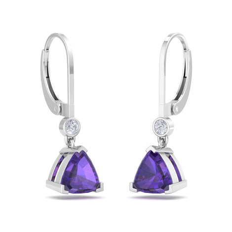 Aria 1.20 carat pear amethyst and round diamond earrings Aria pear amethyst and round diamond earrings DCGEMMES