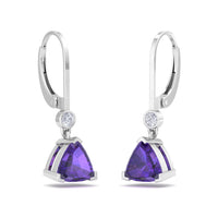 Aria 2.20 carat pear amethyst and round diamond earrings Aria pear amethyst and round diamond earrings DCGEMMES