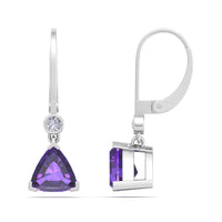 Aria 2.20 carat pear amethyst and round diamond earrings Aria pear amethyst and round diamond earrings DCGEMMES