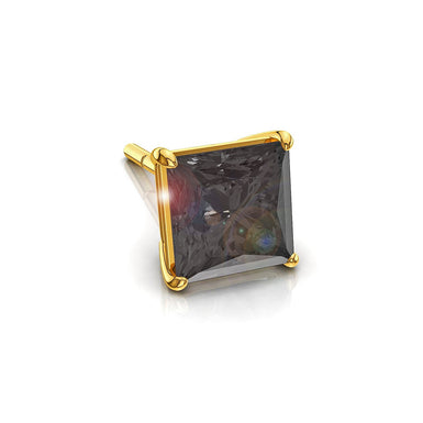 Boucle d'oreille diamant noir princesse 0.30 carat Owen Or Jaune 18 carats