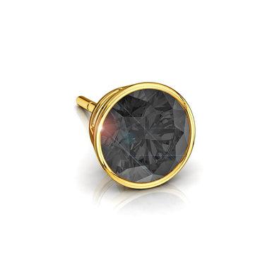 Orecchini con diamanti neri rotondi da 0.30 carati Brack Oro giallo 18 carati