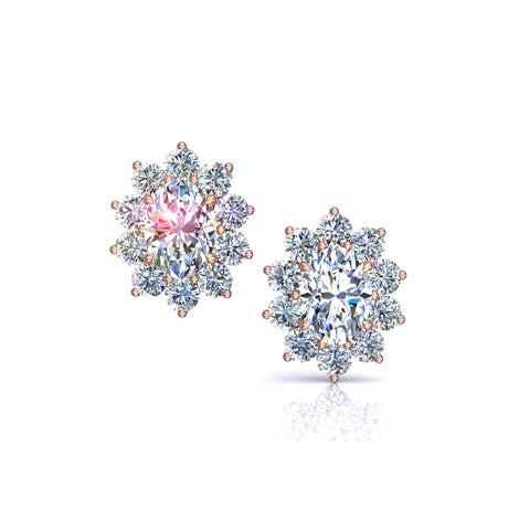 Boucles d'oreilles diamants ovales 1.80 carat Elisabeth Boucles d'oreilles Elisabeth diamants ovales DCGEMMES I SI Or Rose 18 carats